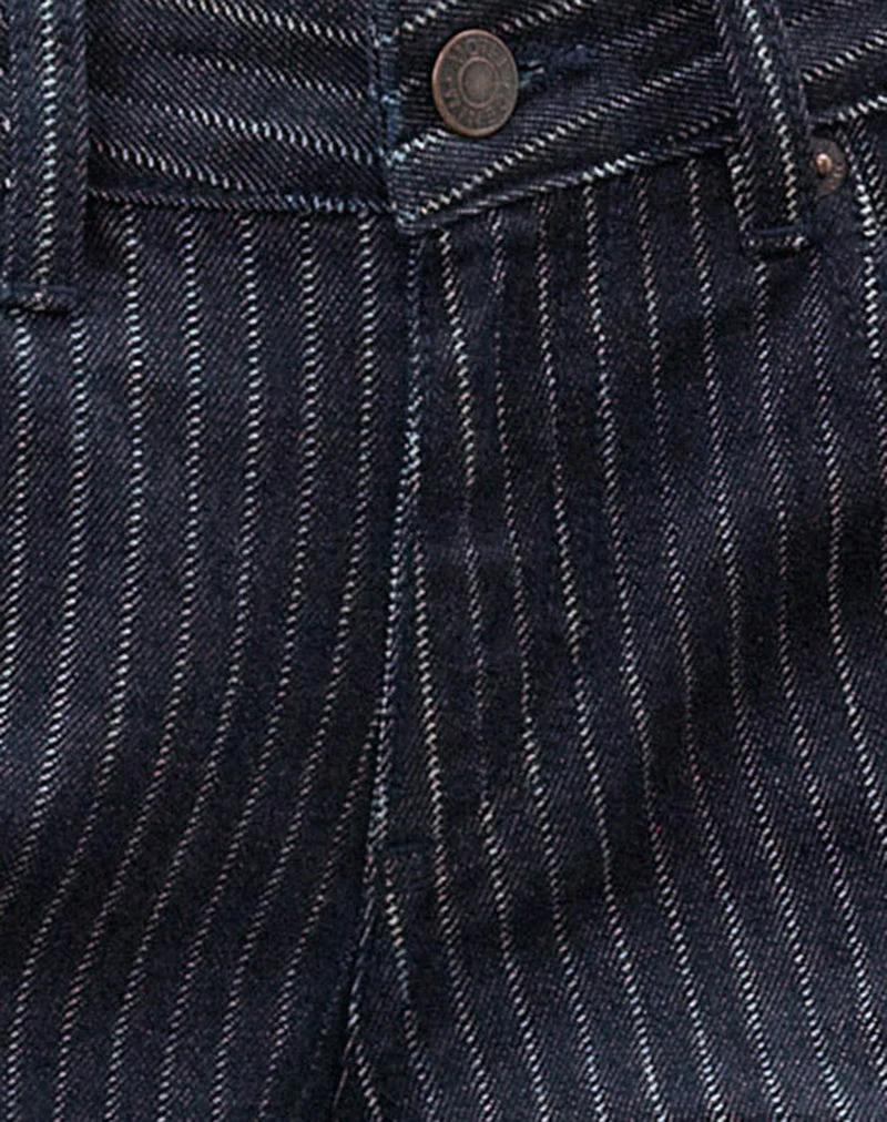 Low Rise Roomy Jeans in Stripe Indigo - Image 8