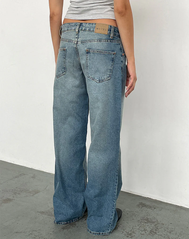 Geräumige Low Rise Jeans in Vintage Bleach - Image 4