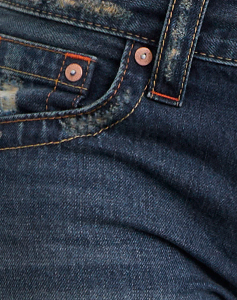 Low Rise Jeans mit gedrehter Naht in mittelblauem Farbton - Image 8