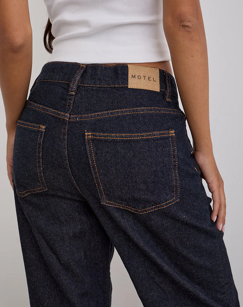 Schmal geschnittene Parallel-Jeans in Indigo - Image 3