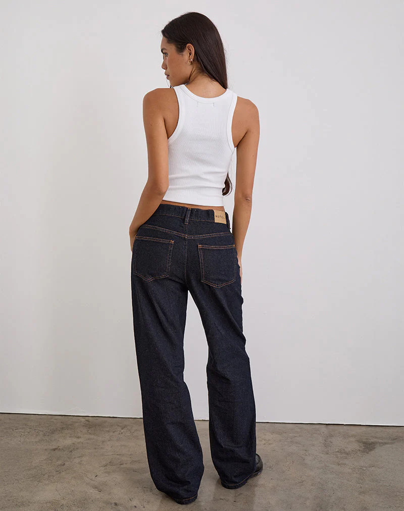 Schmal geschnittene Parallel-Jeans in Indigo - Image 5