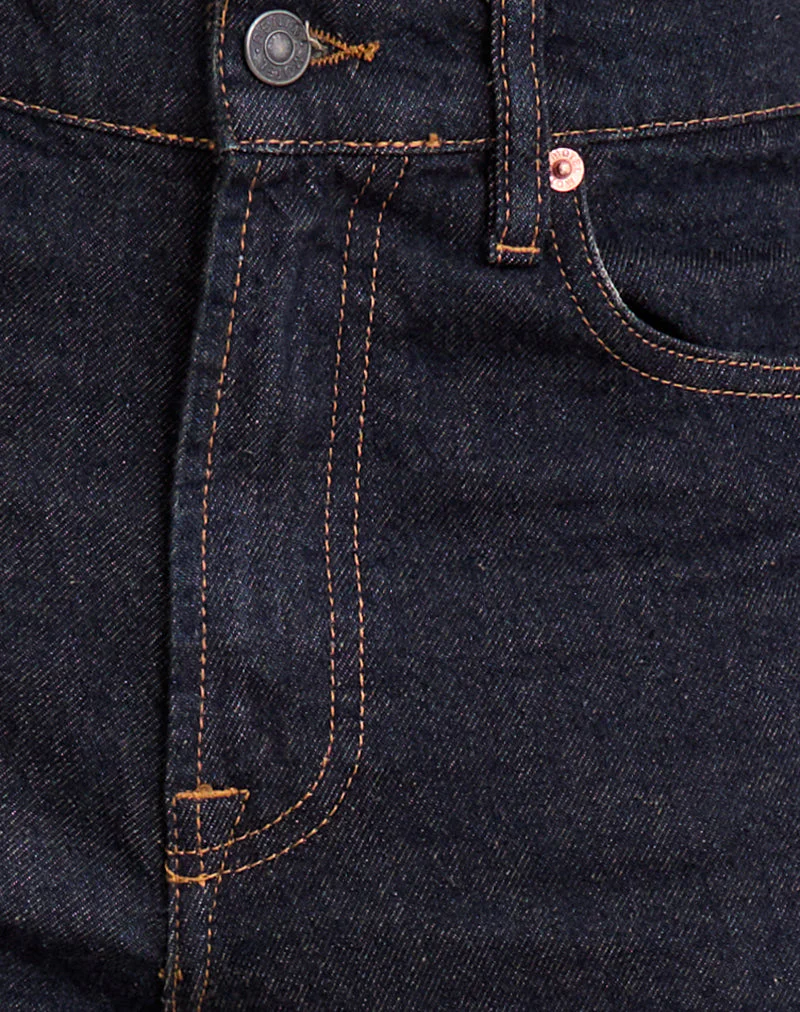 Schmal geschnittene Parallel-Jeans in Indigo - Image 6