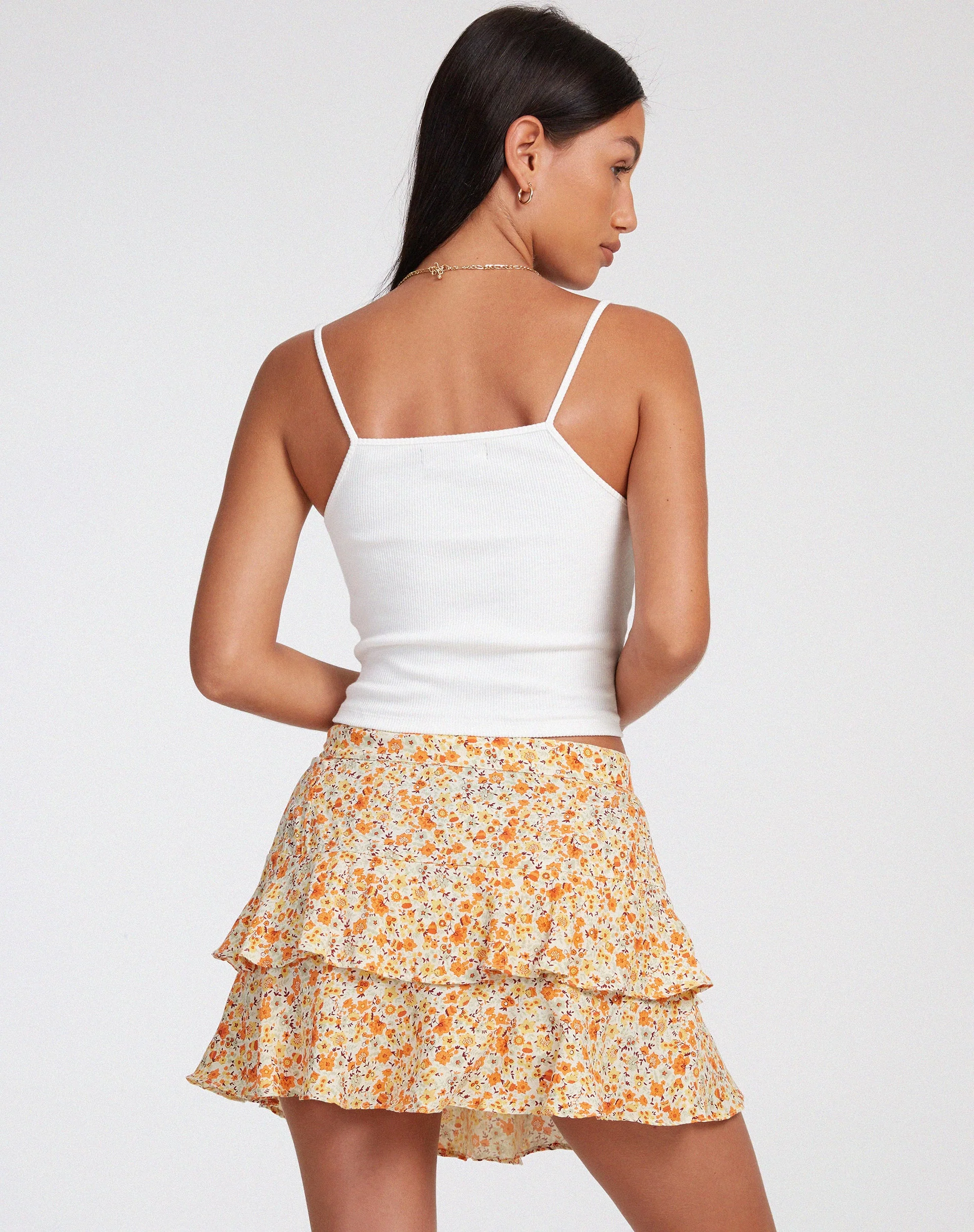 Lowisa Minirock in Ditsy Tangerine - Image 4