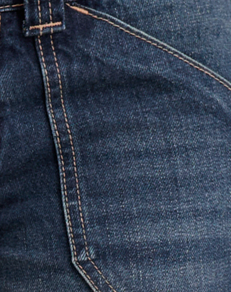 Entspannte Cargo-Jeans mit niedrigem Hüftumfang in Mittelblau - Image 7