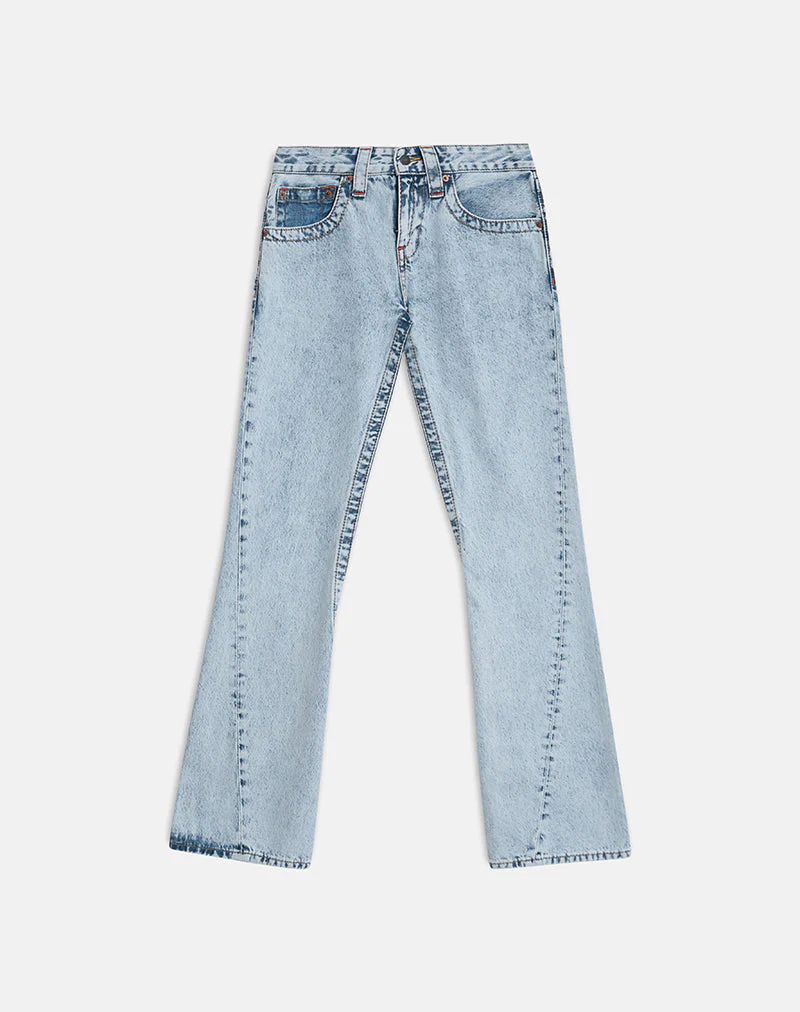 Low Rise Twisted Seam Jeans in 80's Blue Wash - Image 6