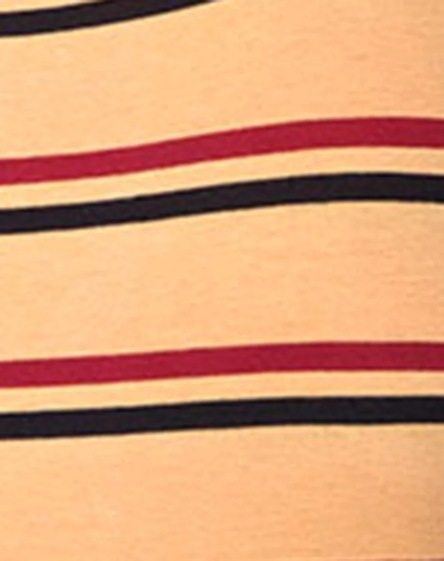 Lucia Mieder in 70's Stripe Senf Horizontalstreifen - Image 5