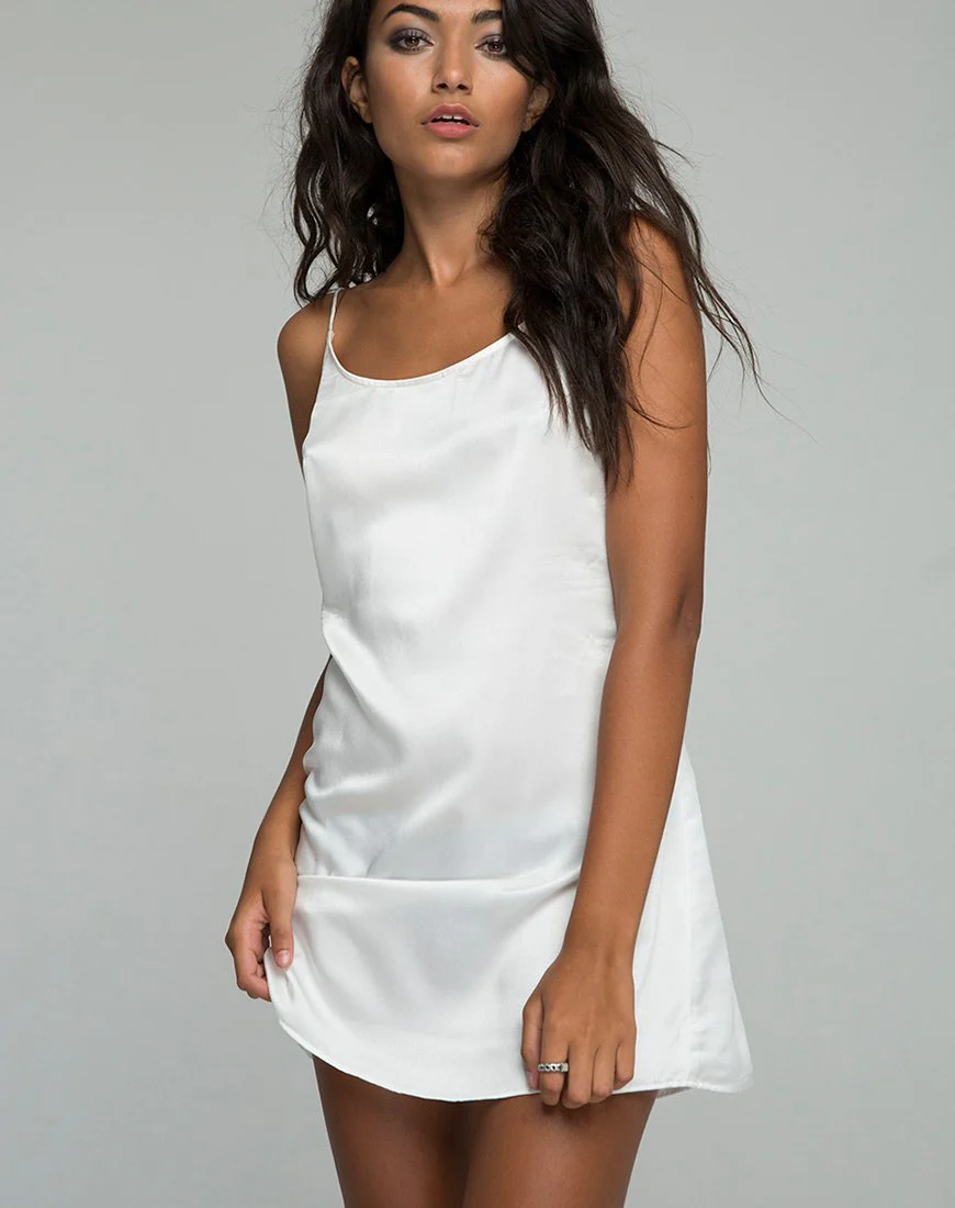 Lucille Slip Dress aus Satin Bone