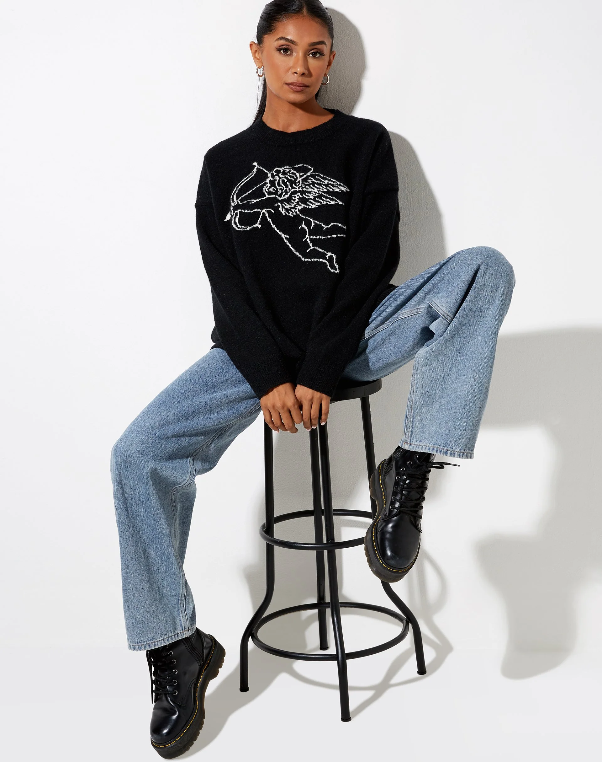 Lulees Pullover aus Strick Schwarz Cherub Elfenbein - Image 3