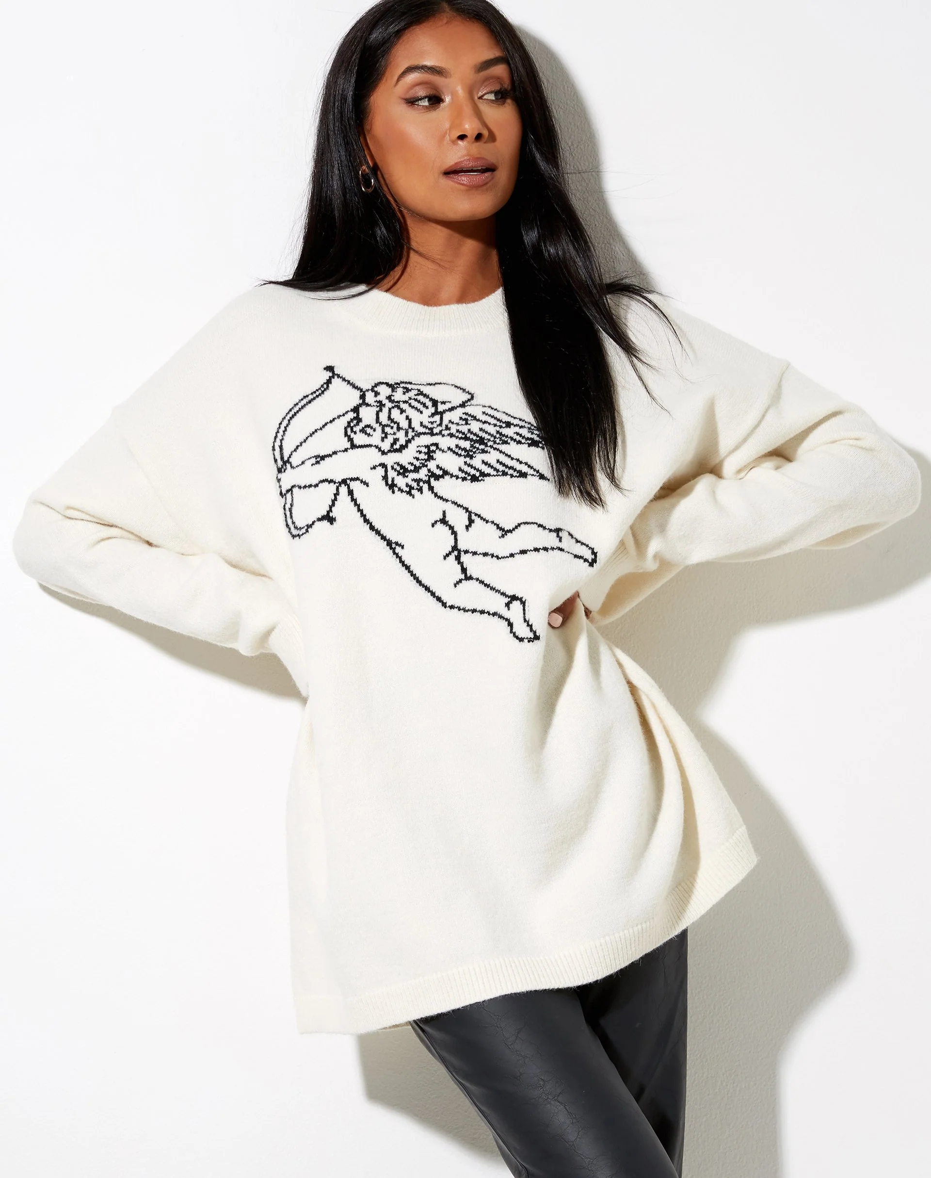 Lulees Pullover aus Strick Elfenbein Cherub Schwarz - Image 3