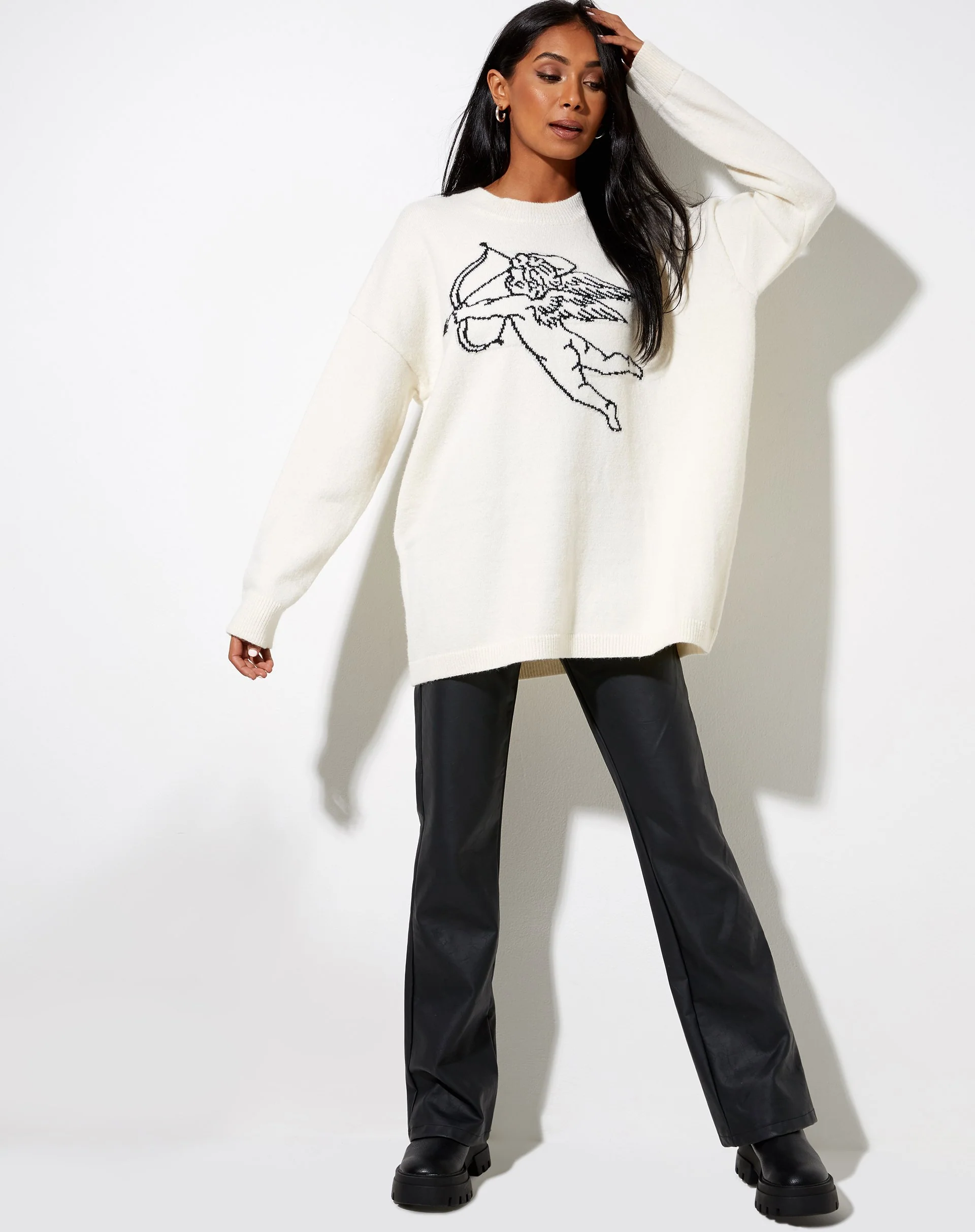 Lulees Pullover aus Strick Elfenbein Cherub Schwarz - Image 5
