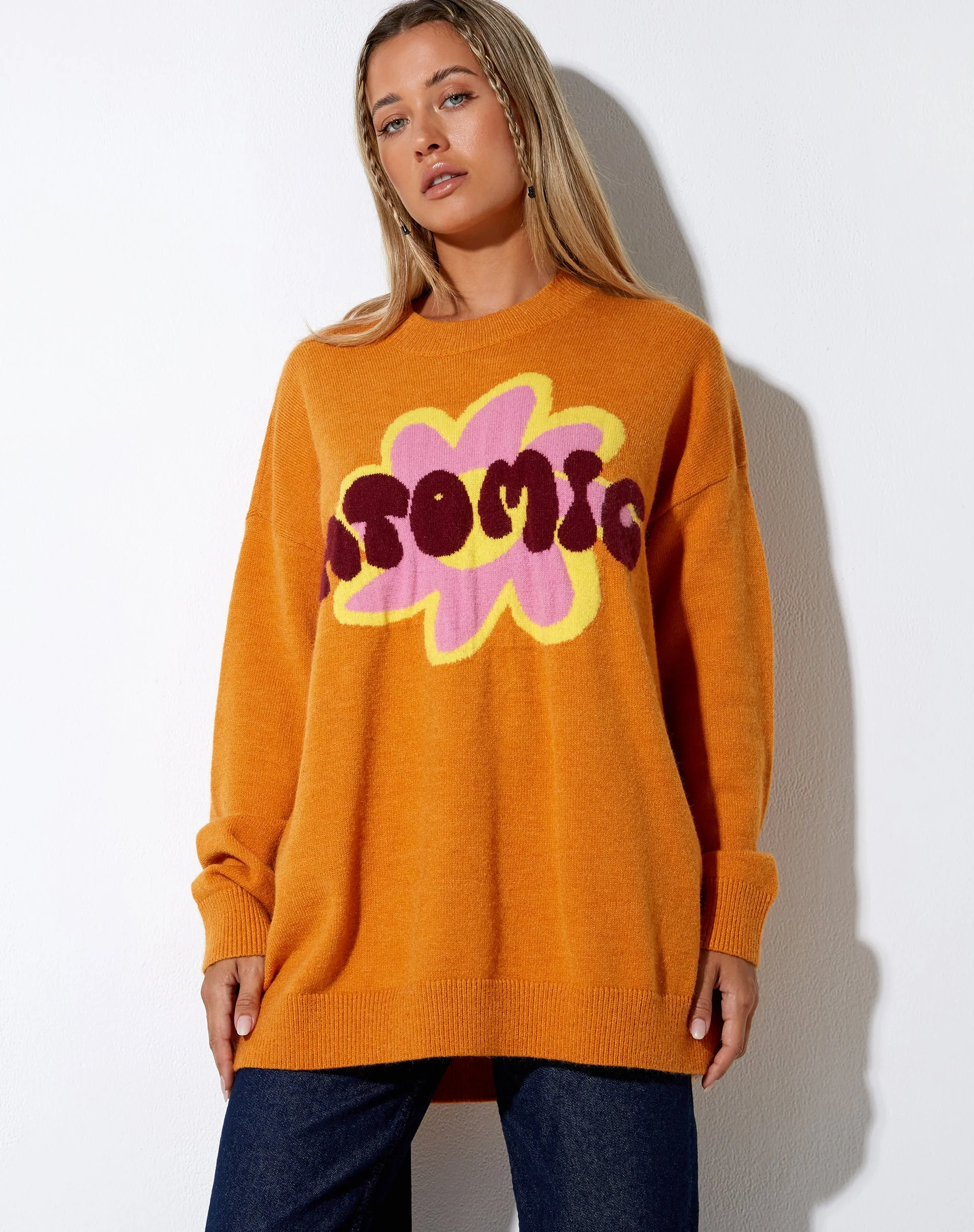 Lulees Pullover in Orange Atomic - Image 3