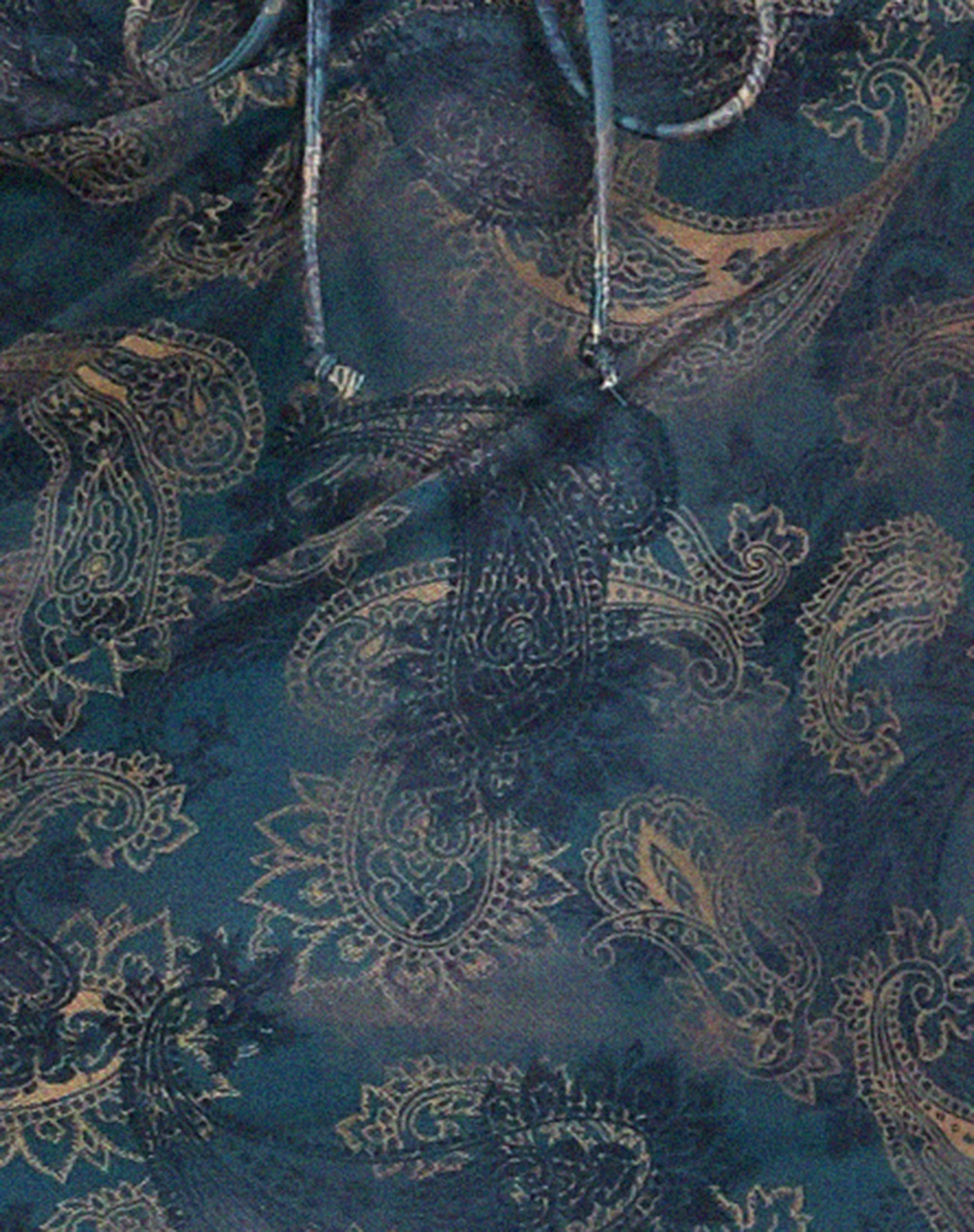 Lunama Midikleid aus Mesh in Blau mit Paisley-Muster - Image 7