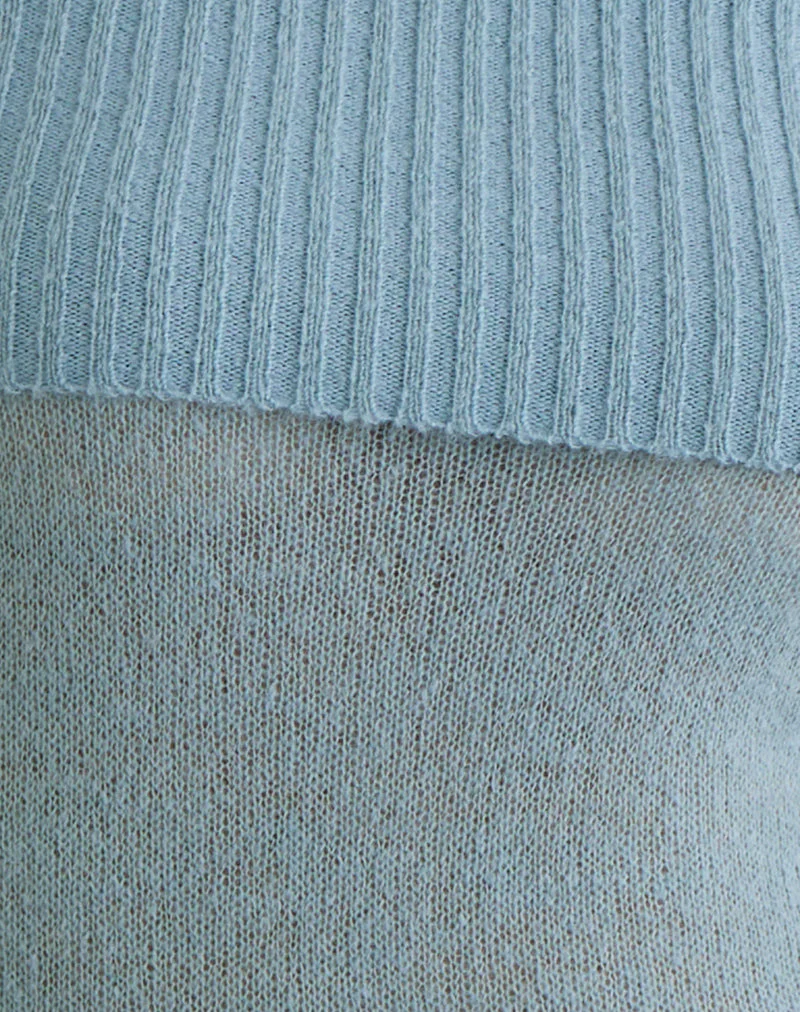 Lune Bardot Pullover aus Strick, blau - Image 6