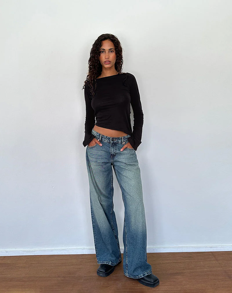 Lunica Langarm-Top aus Tissue-Jersey Schwarz - Image 6
