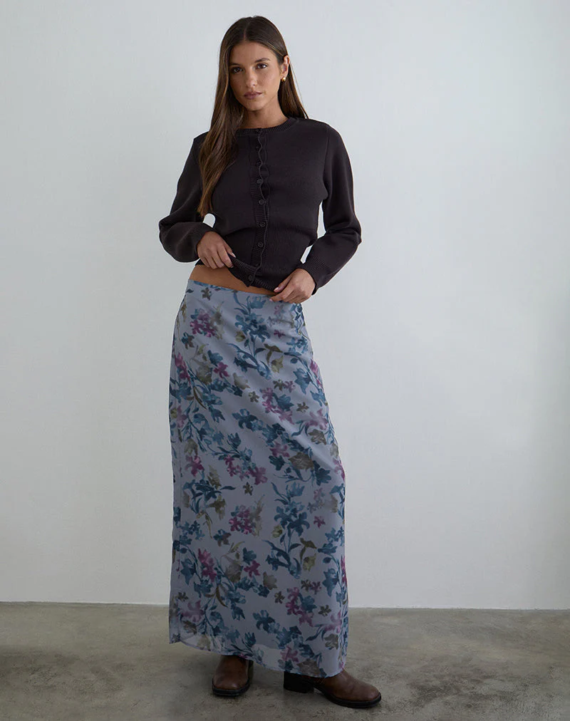 Lurina Maxirock aus Chiffon in Schattenlilienblau - Image 3