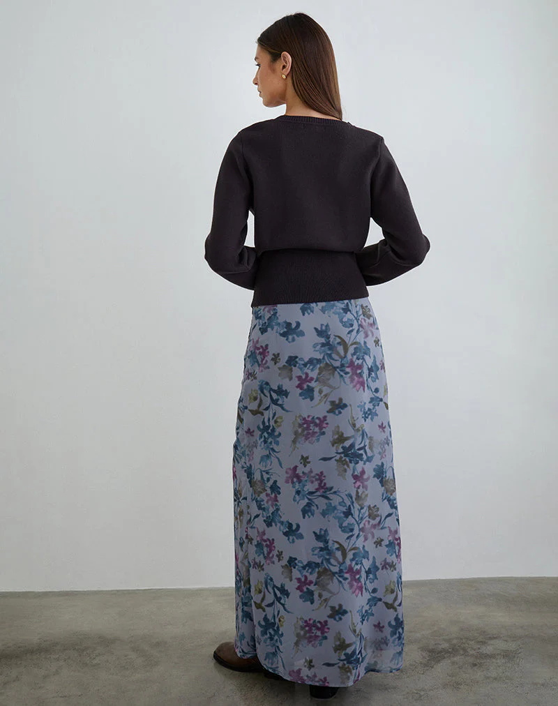 Lurina Maxirock aus Chiffon in Schattenlilienblau - Image 4