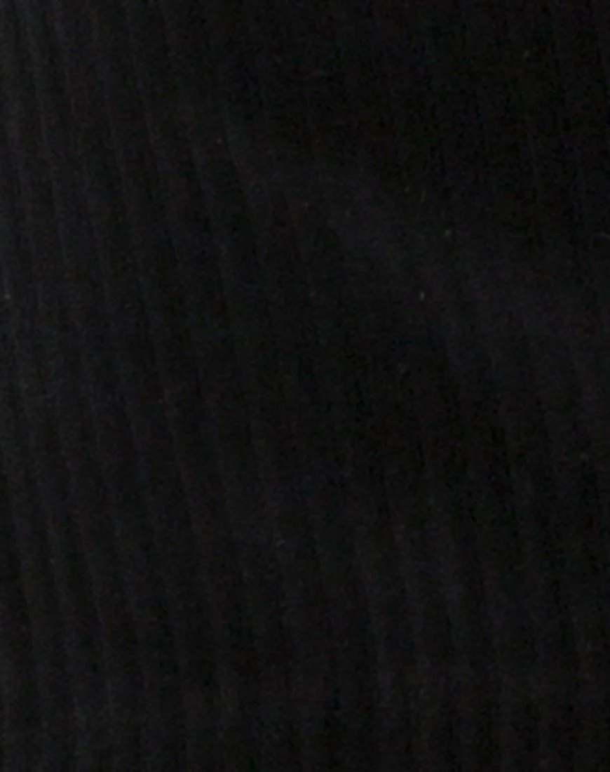 Luste Bodycon-Kleid aus schwarzer Rippe - Image 5