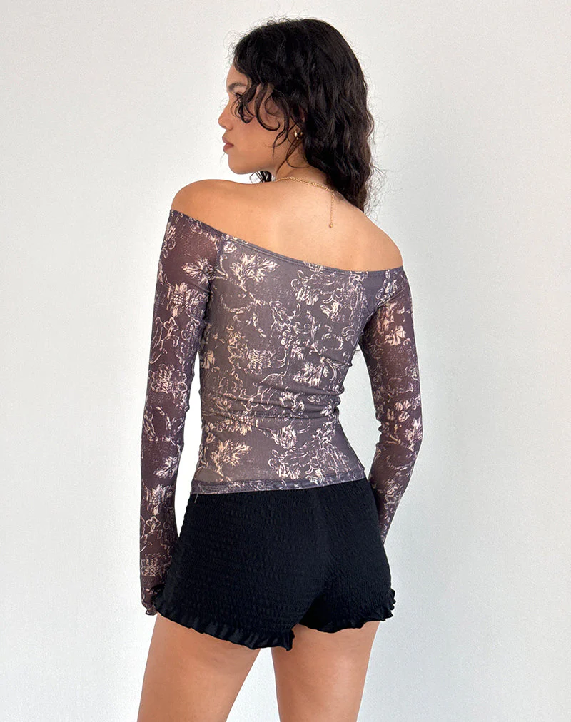 Lutana Top in Batik Botanical Braun - Image 3