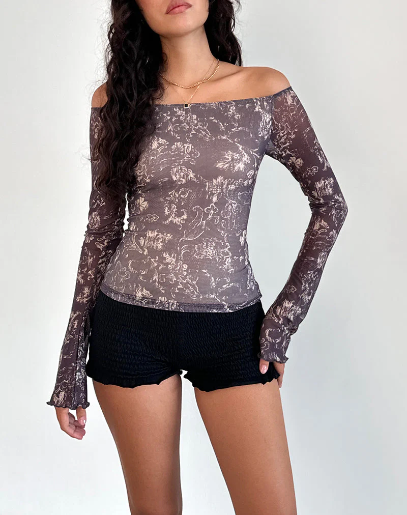 Lutana Top in Batik Botanical Braun - Image 4