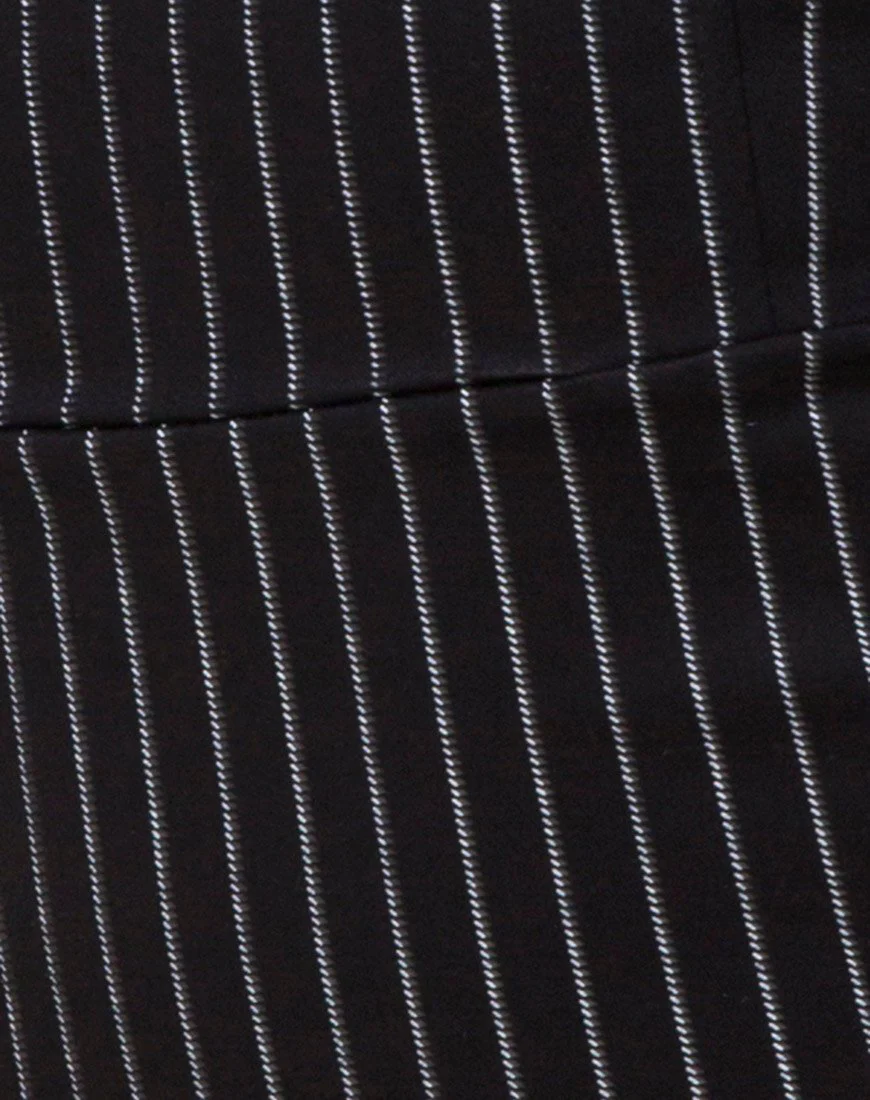 Luveries Kleid in Nadelstreifen Schwarz - Image 5