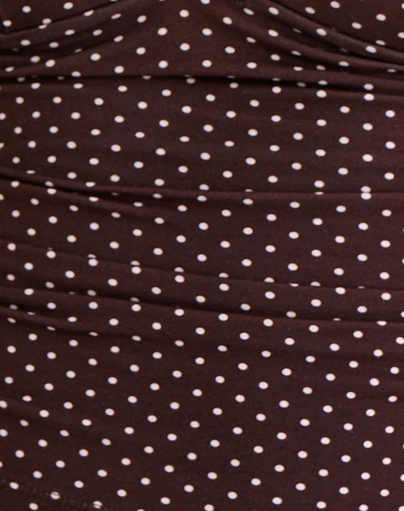 Lycia Oberteil in Micro Polka Braun - Image 6