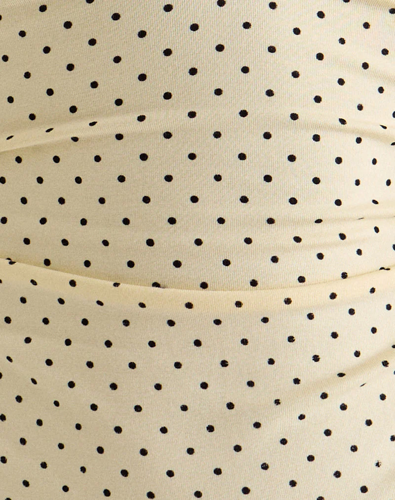 Lycia Top in Creme mit schwarzem Micro-Polka-Print - Image 8