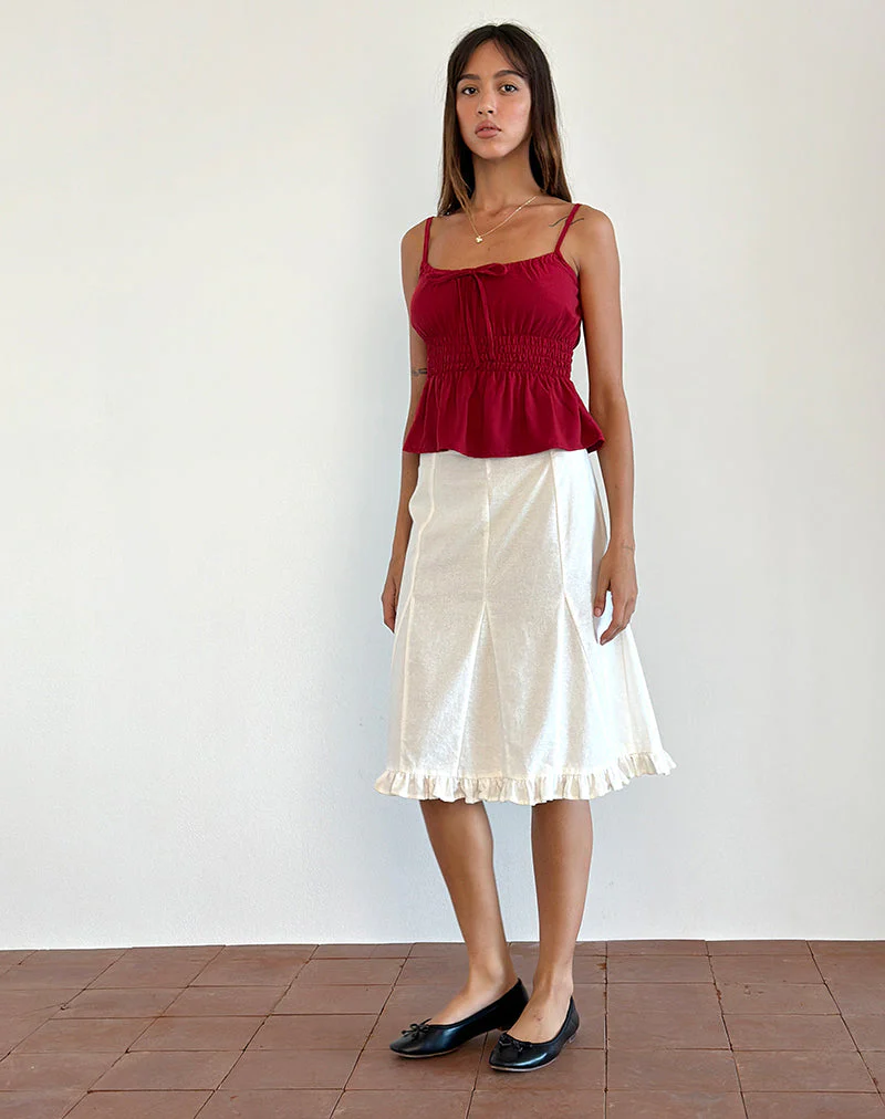 Lyncia Tie Front Cami Top in Adrenalin Rot - Image 2