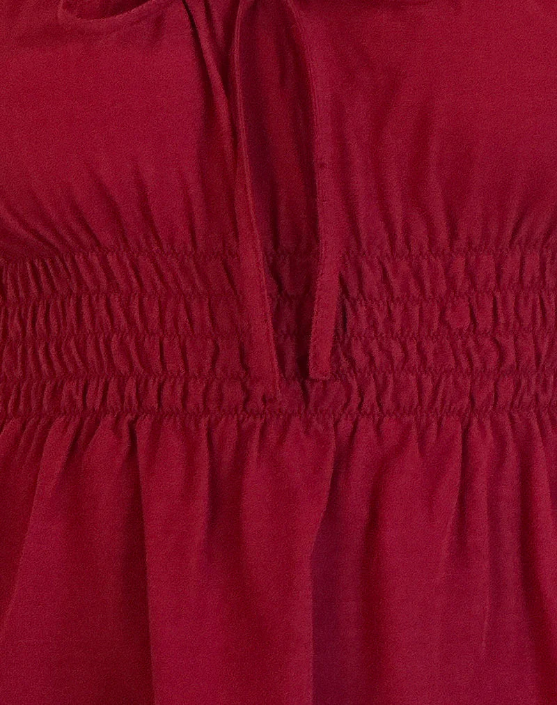 Lyncia Tie Front Cami Top in Adrenalin Rot - Image 5