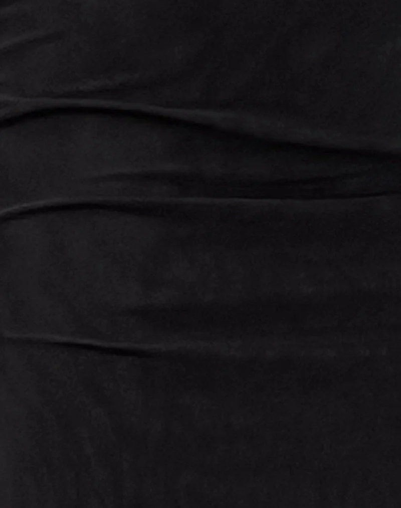 Lyra Rückenfreies Midikleid aus Mesh Schwarz - Image 5