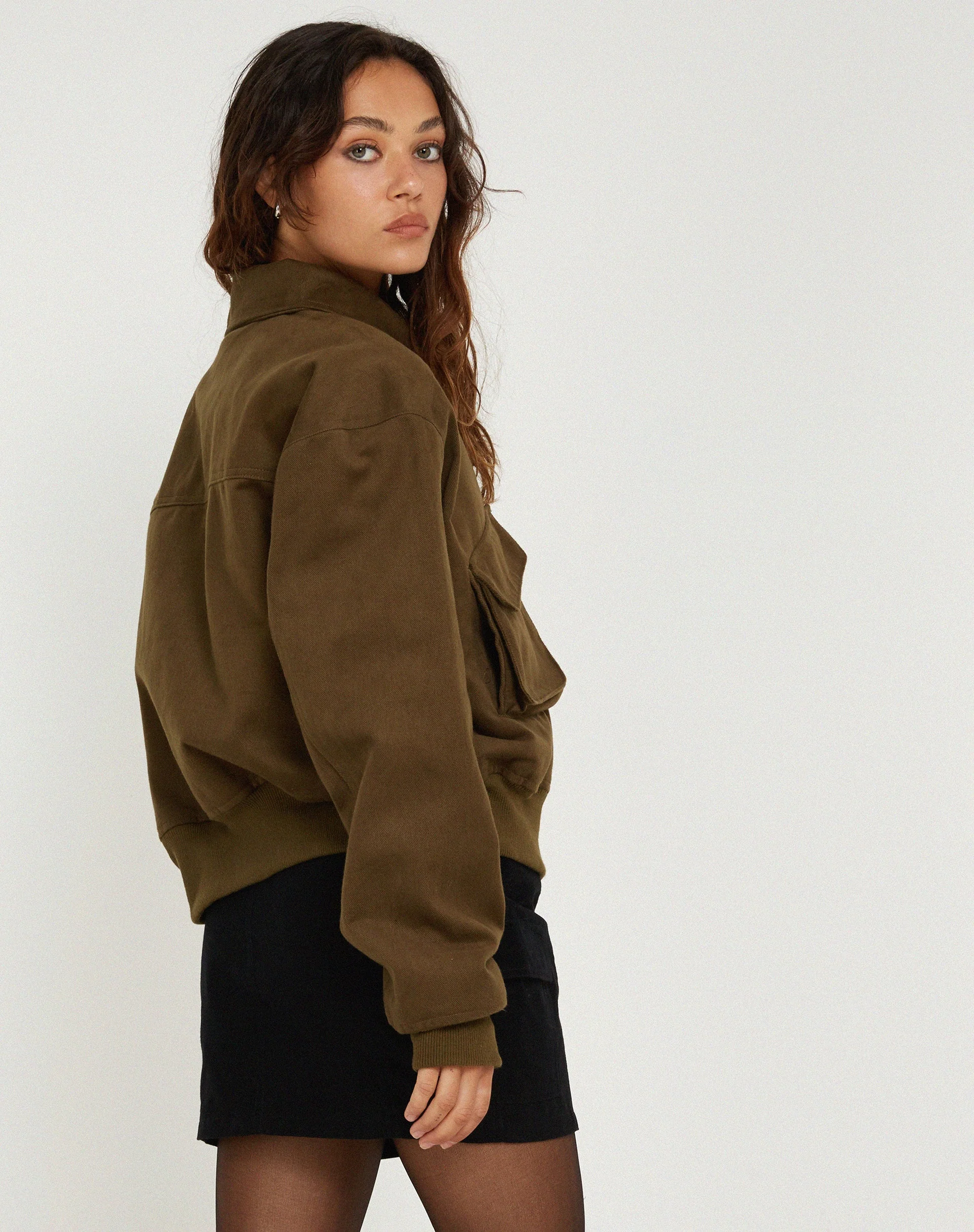 MA2 Jacke aus Twill Wildleder Khaki - Image 2