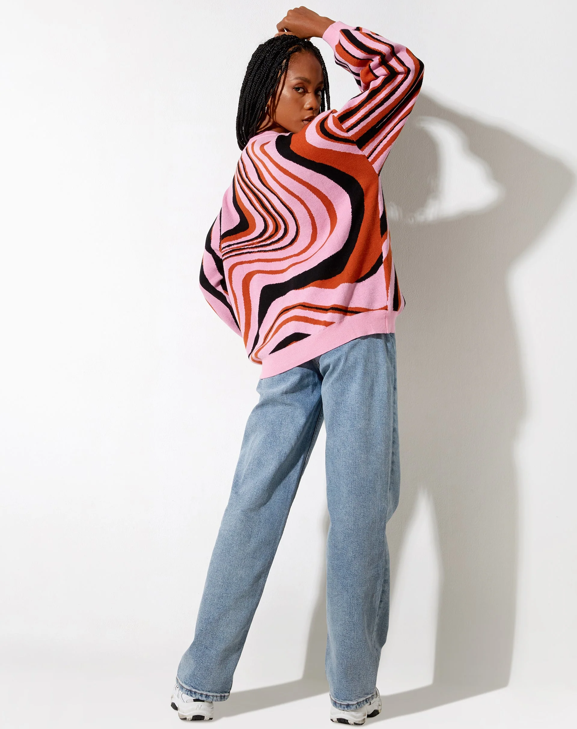 Mably Pullover in Mega Ripple Pink - Image 5