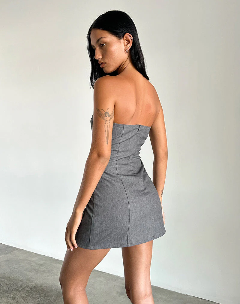Magaska Bandeau-Minikleid in Tailoring Charcoal - Image 3