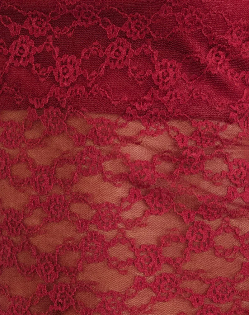 Maggha Neckholder-Top aus Mari Lace Rot - Image 6