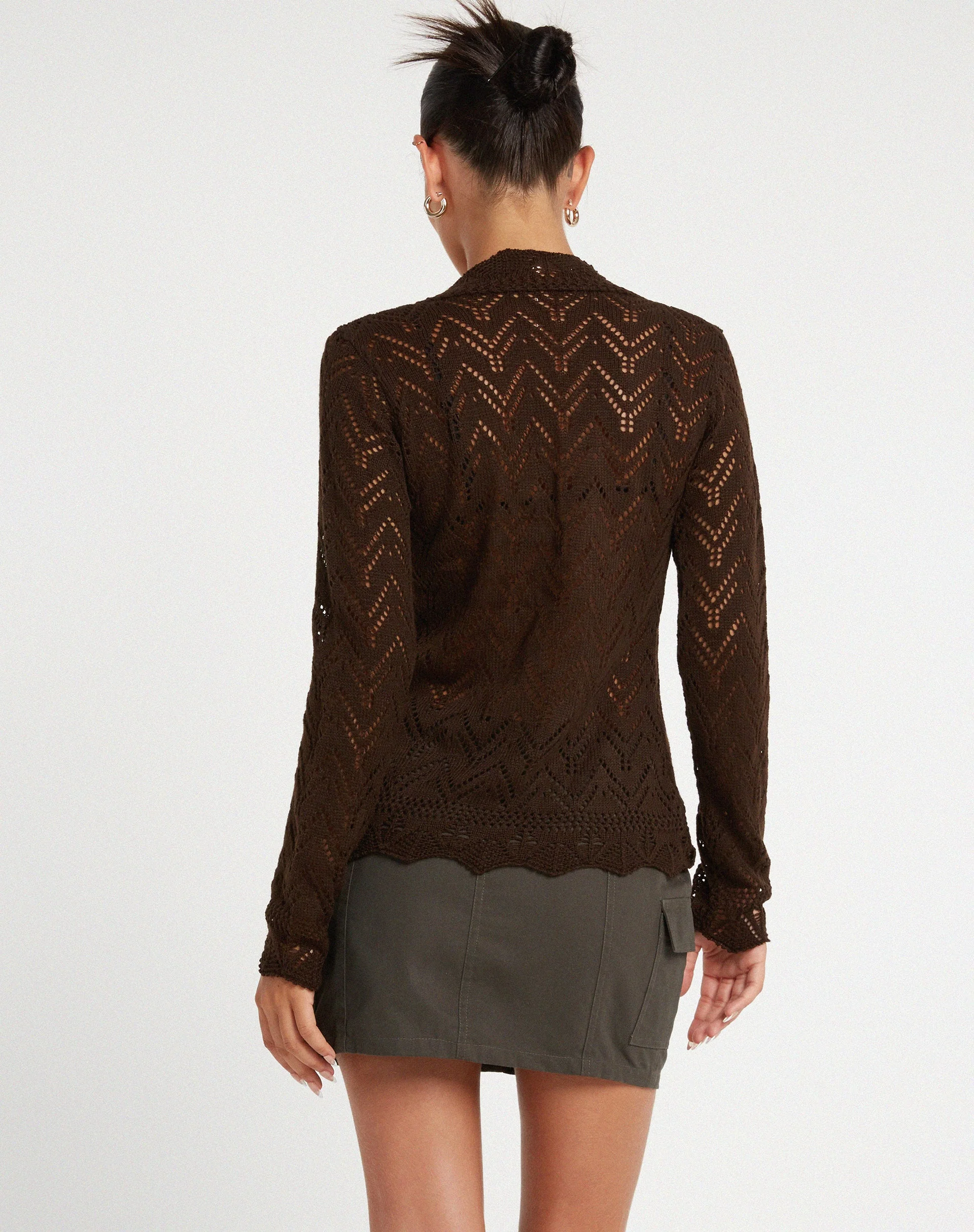 Mahina Cardi in gestricktem Schokoladenbraun - Image 2