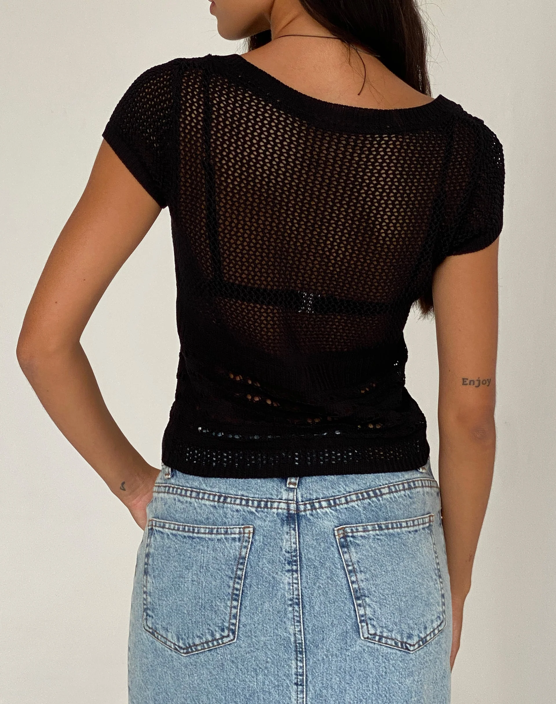 Maika Gestricktes Top in Schwarz - Image 5