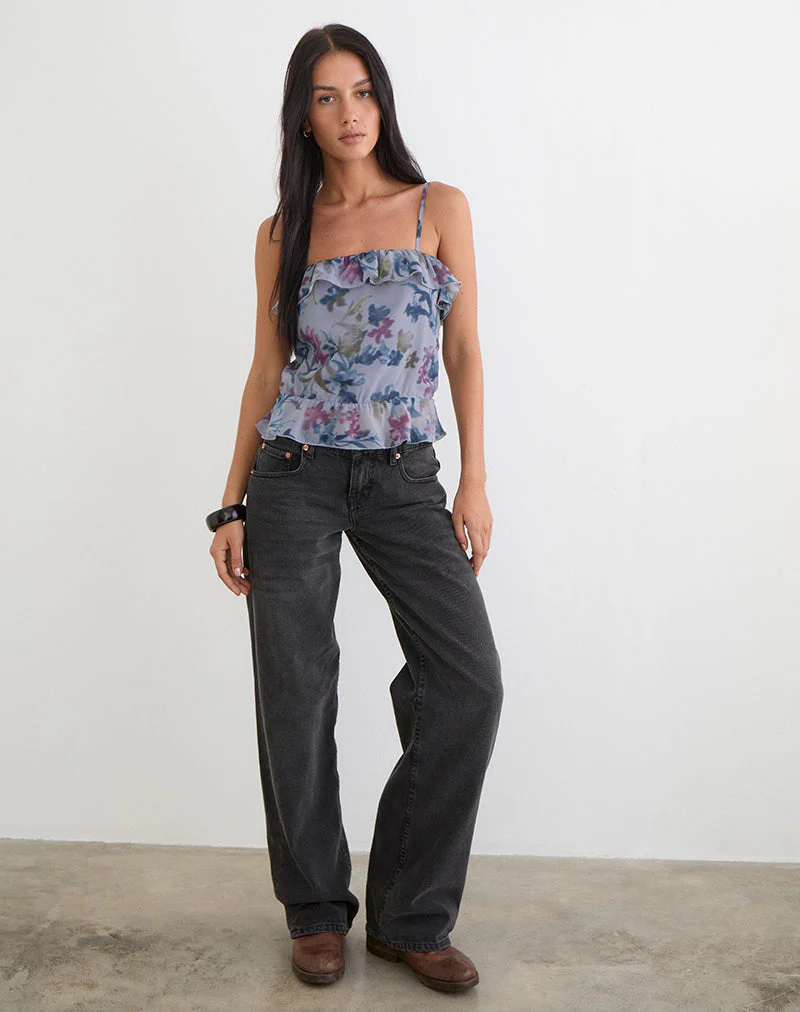 Maitra Cami-Top aus Chiffon in Schattenlilienblau - Image 4