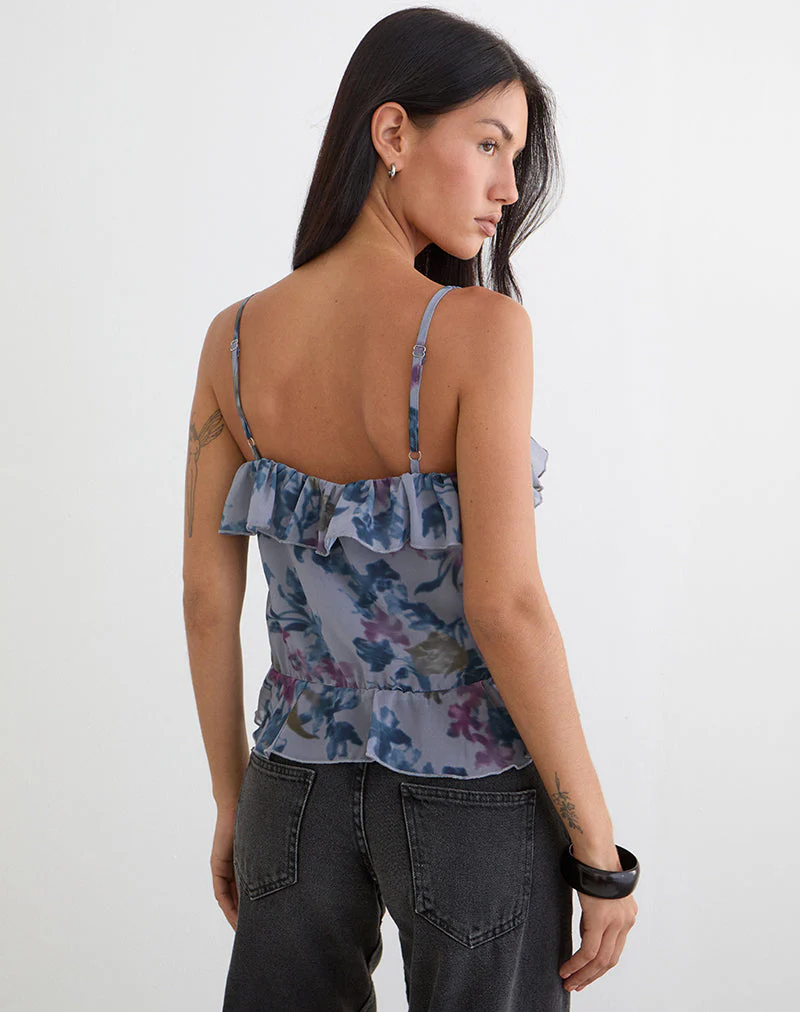 Maitra Cami-Top aus Chiffon in Schattenlilienblau - Image 5