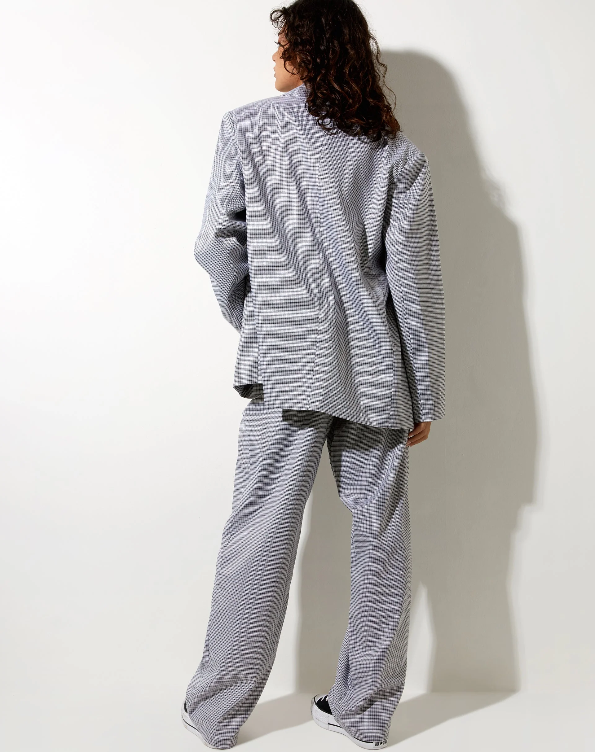Maiwa Blazer in kleinem Karo Schwarz Grau - Image 2