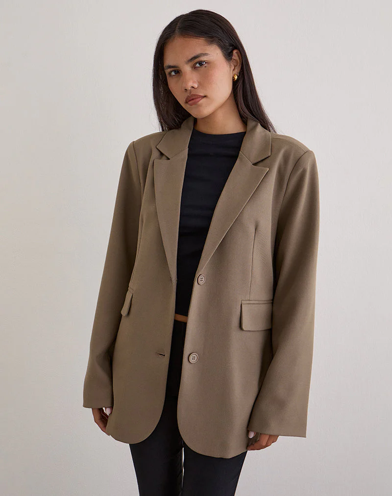 Maiwa Blazer in strukturiertem Schnitt, beige - Image 2