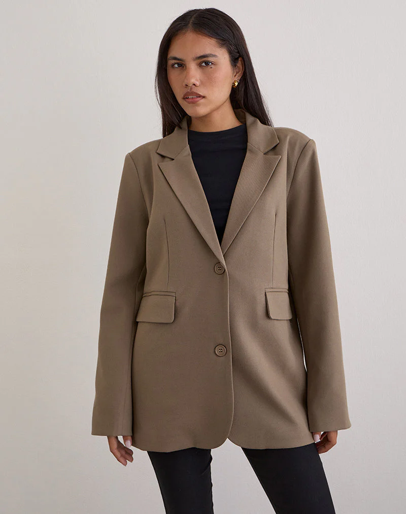 Maiwa Blazer in strukturiertem Schnitt, beige - Image 3