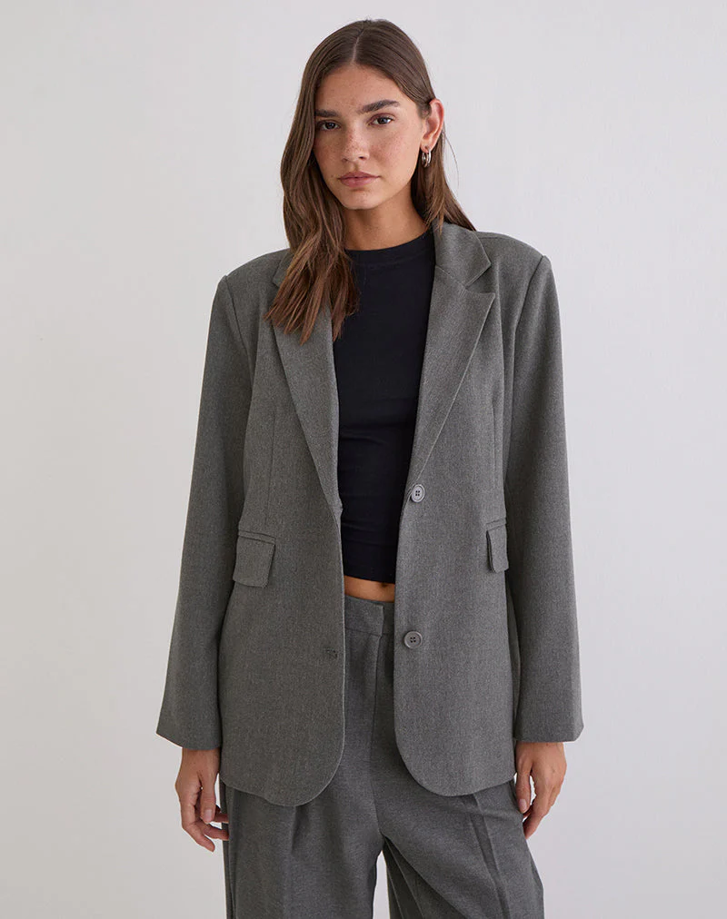 Maiwa Strukturierter Tailoring-Blazer in Anthrazit - Image 4