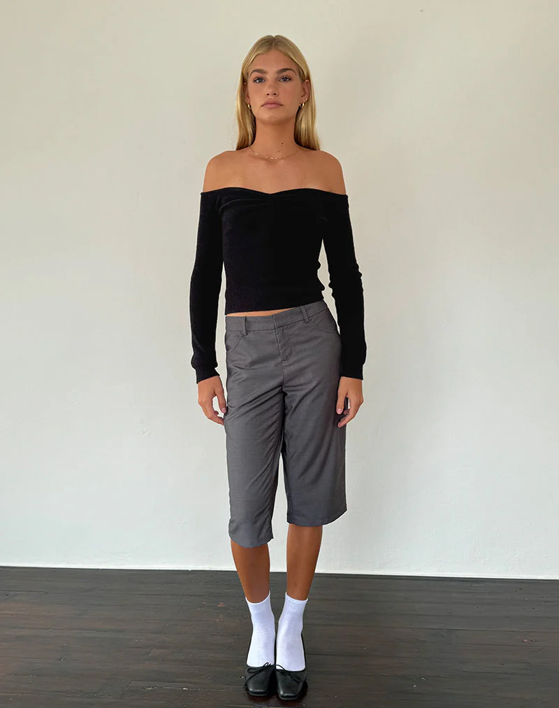 Makena Bardot-Pullover in gebürstetem Schwarz - Image 5