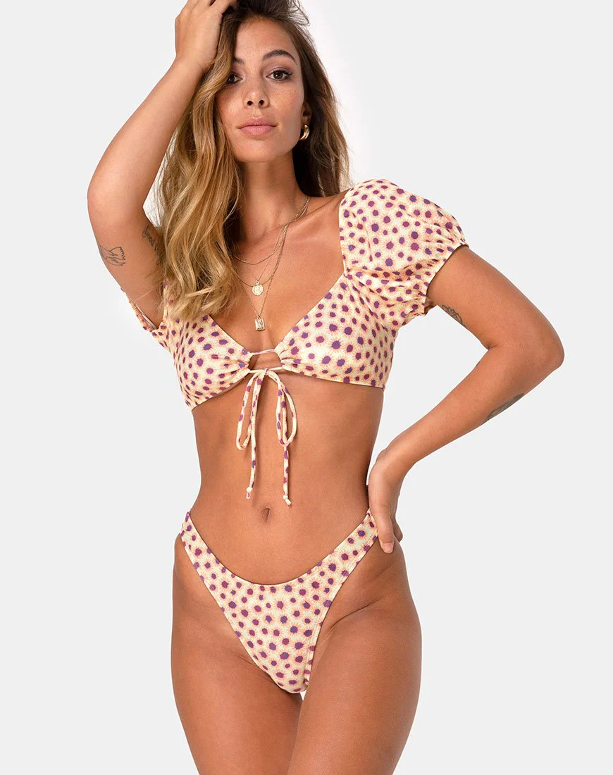 Makida Bikini-Unterteil in Ditsy Floral Gelb