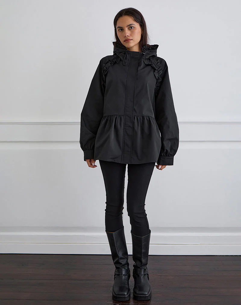 Malcari Schößchen Nylon Jacke in Schwarz - Image 2