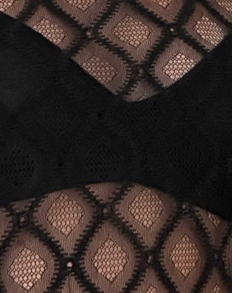 Maloe Spitze gemustertes Tanktop in Schwarz - Image 6