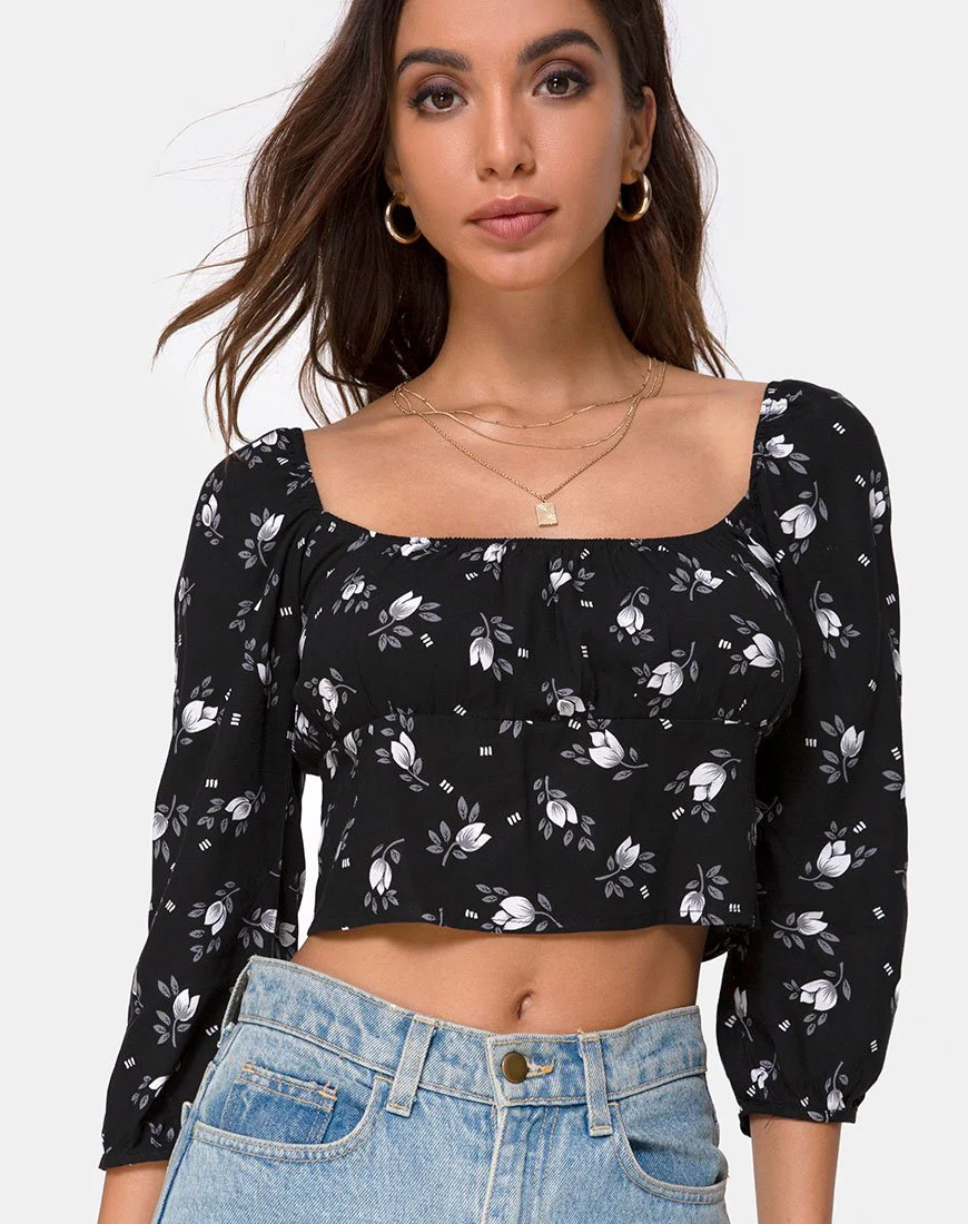 Malon Crop Top in dunkler Tulpe
