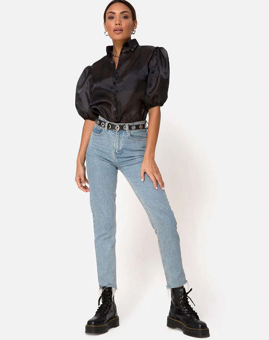 Maloney Bluse aus Organza Schwarz - Image 3