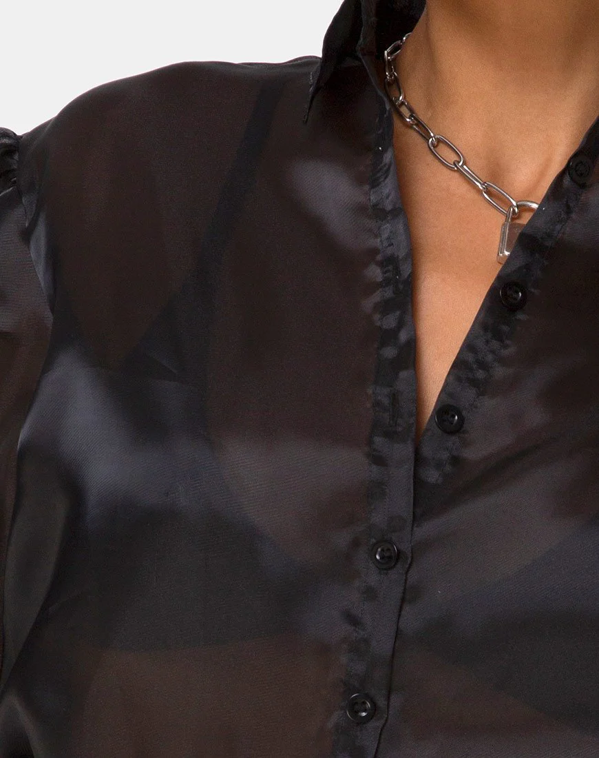 Maloney Bluse aus Organza Schwarz - Image 5