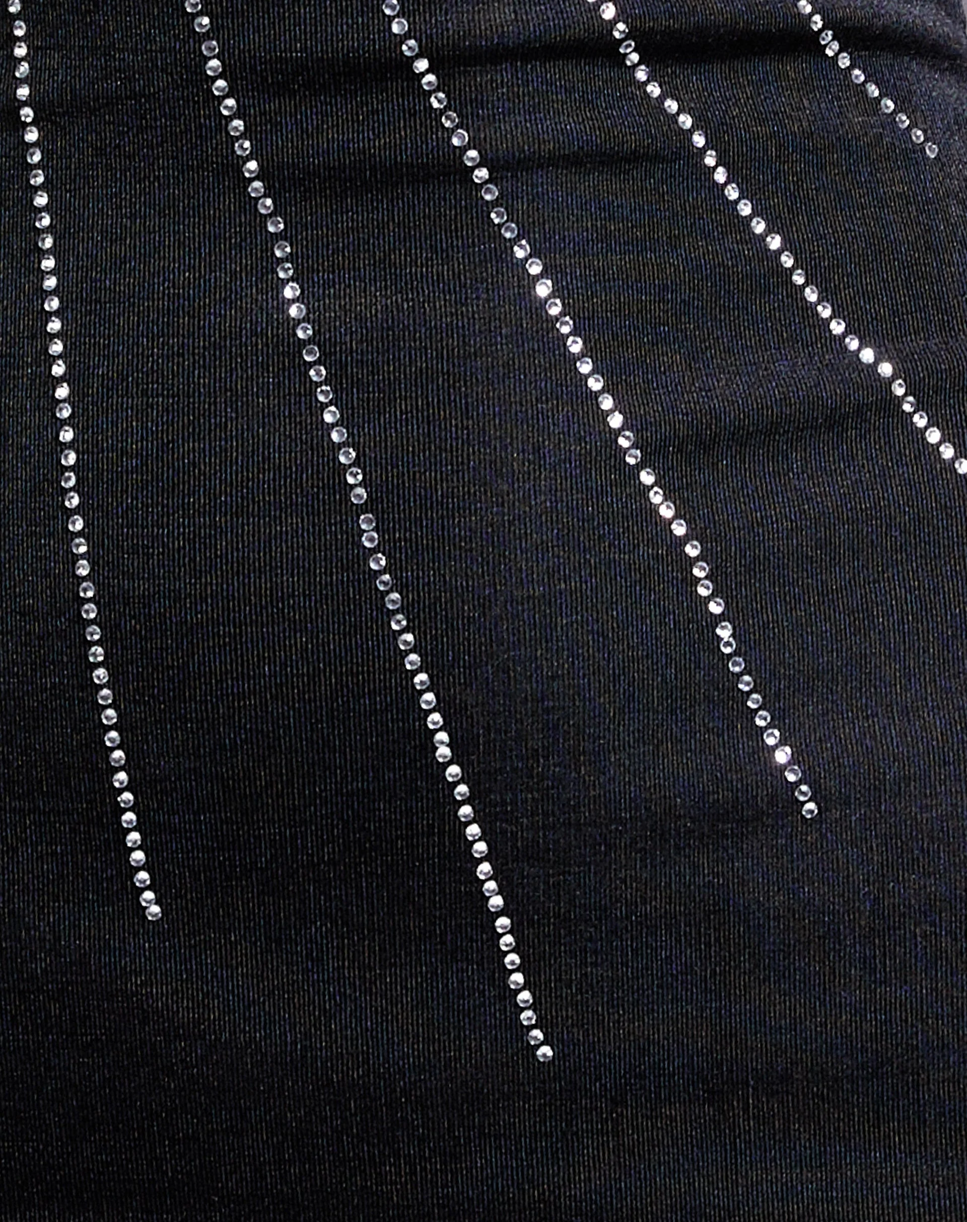 Mandan Minikleid aus Krepp Schwarz Hotfix Diamante - Image 8