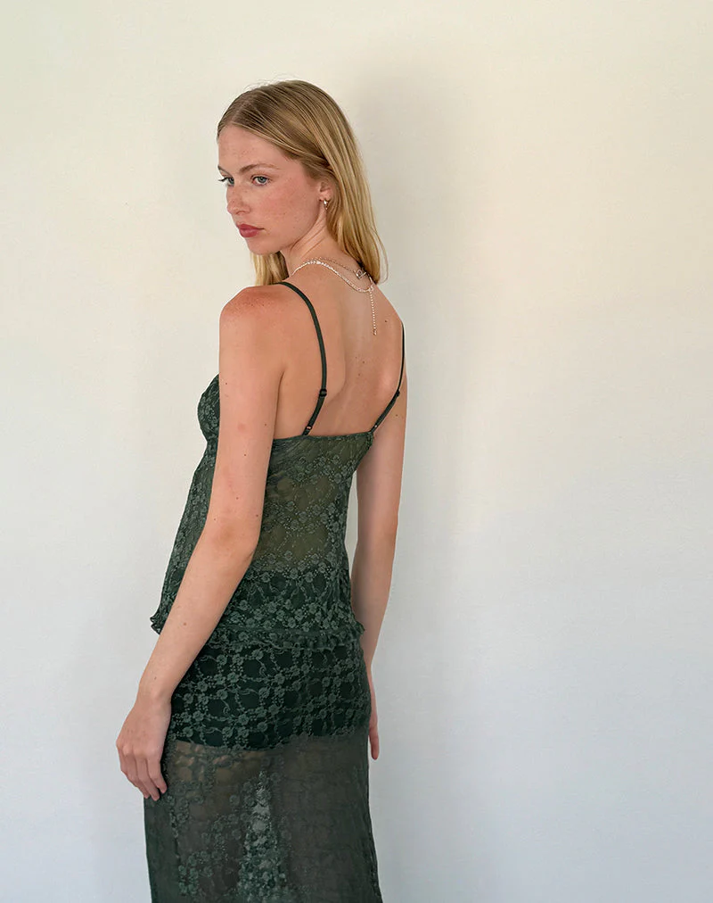 Manora Cami Top in Salbei Canina Rose Spitze - Image 4